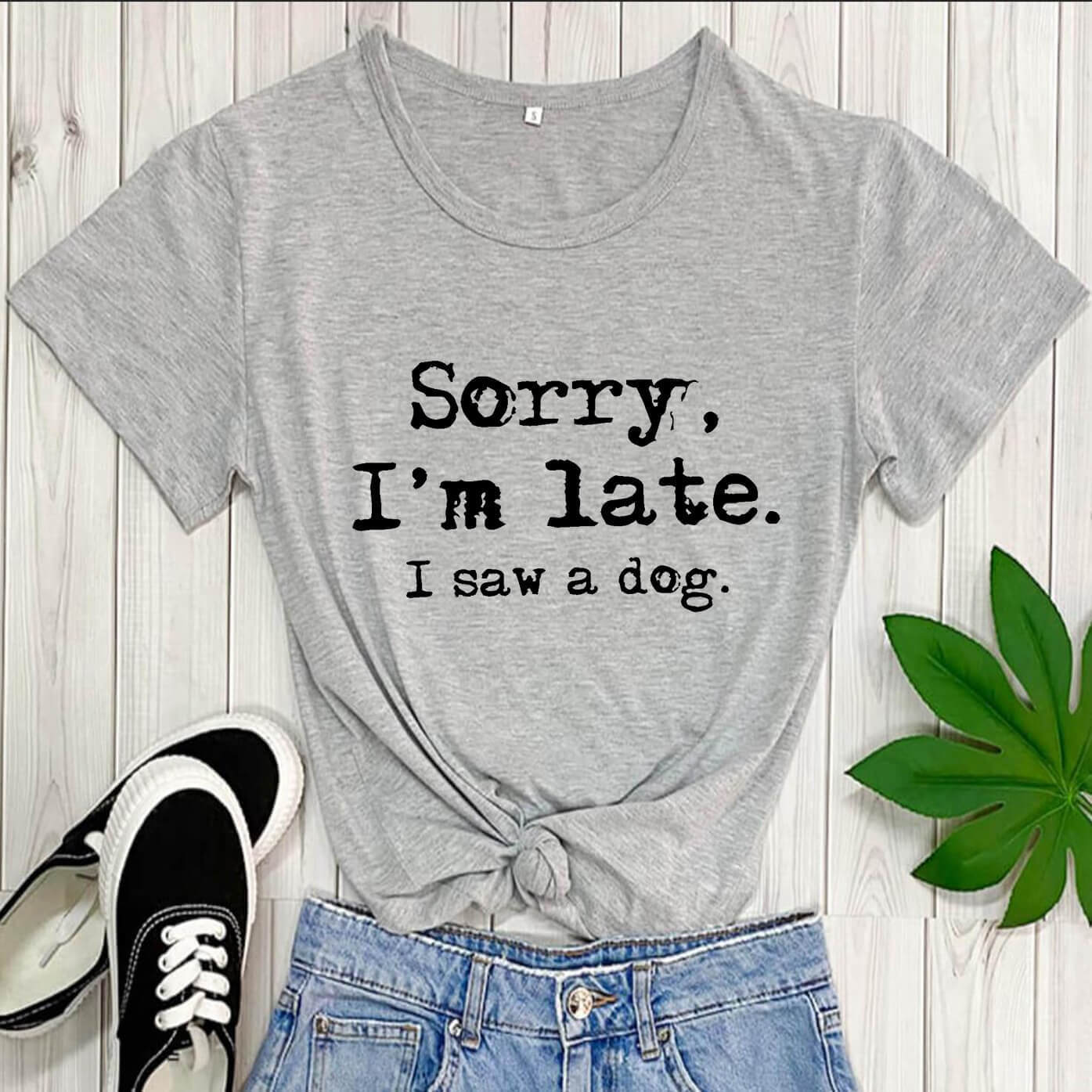 Dog lover letter print T-shirt