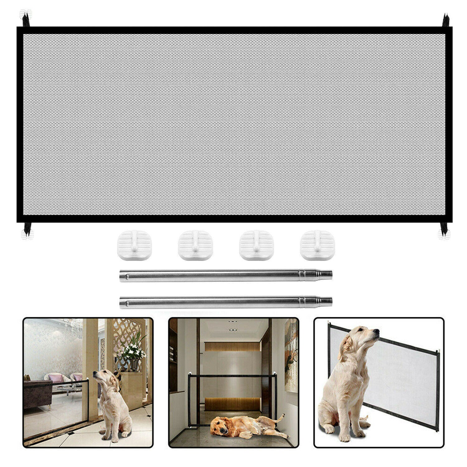 Dog Safety Gate Mesh Fence Magic