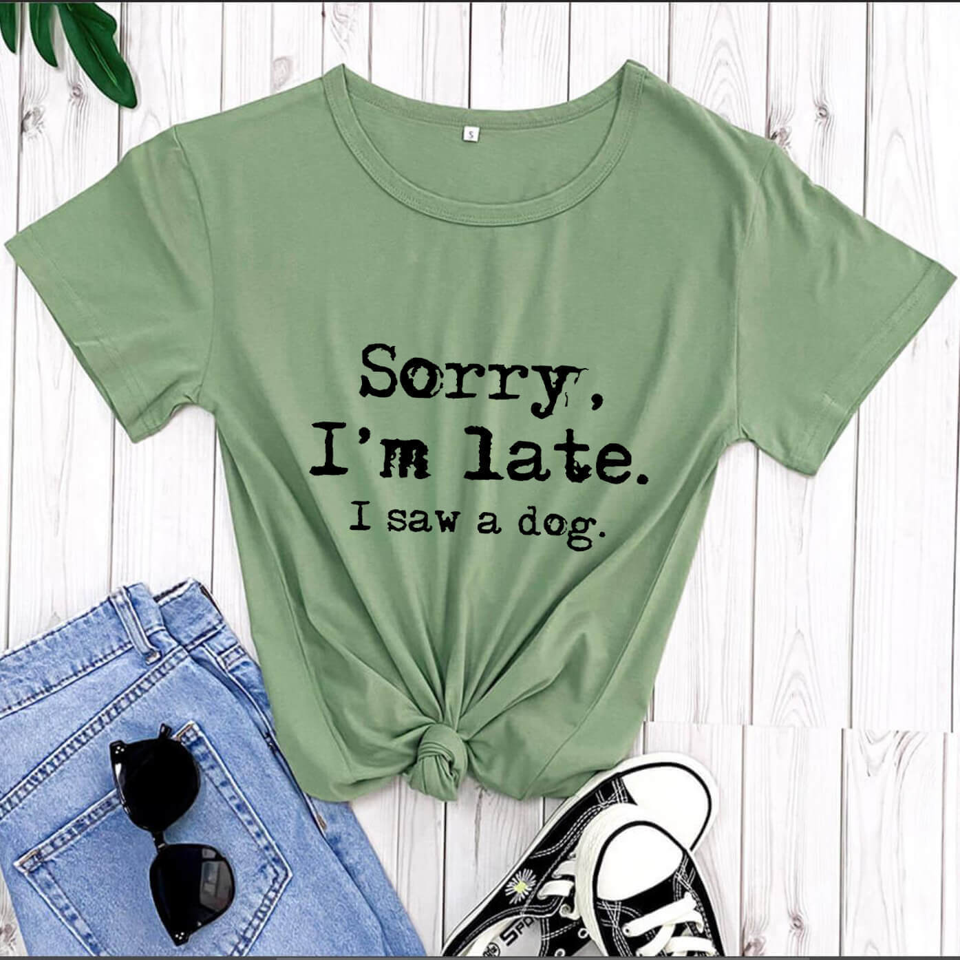 Dog lover letter print T-shirt