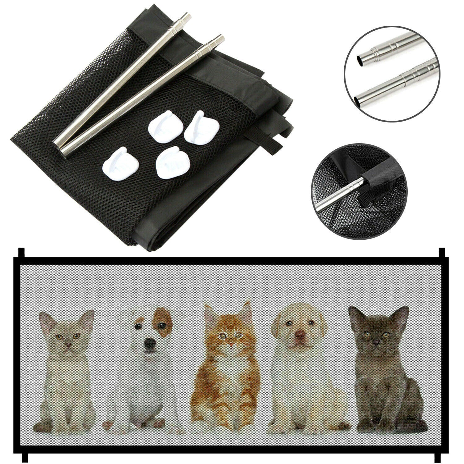 Dog Safety Gate Mesh Fence Magic