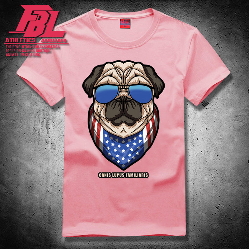 Cartoon dog short sleeve loose T-shirt